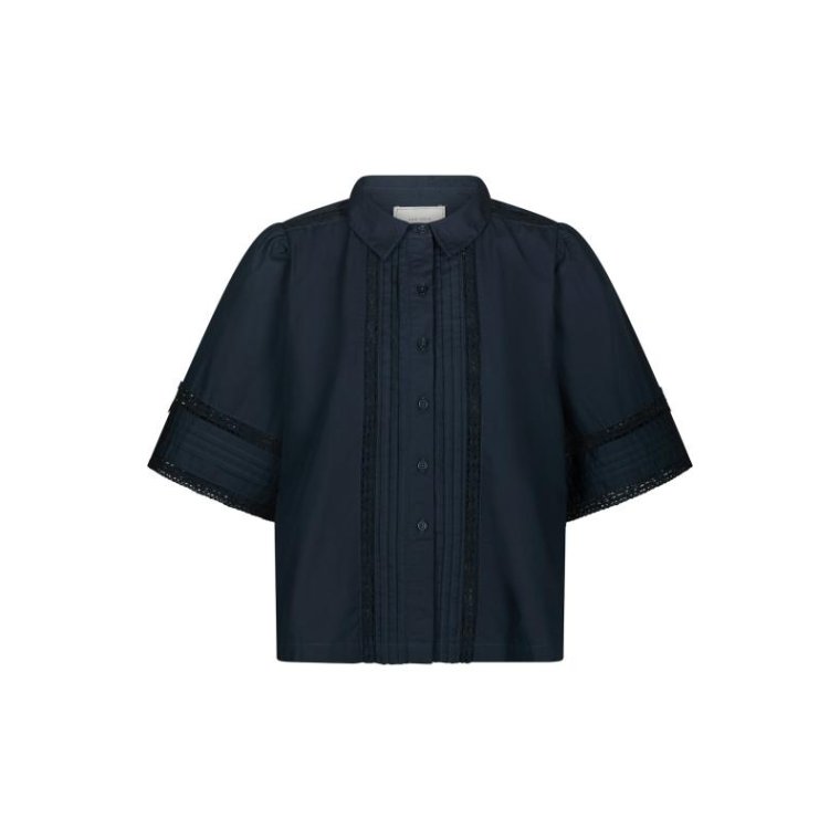 Neo Noir - Lotte C Poplin Shirt - Navy