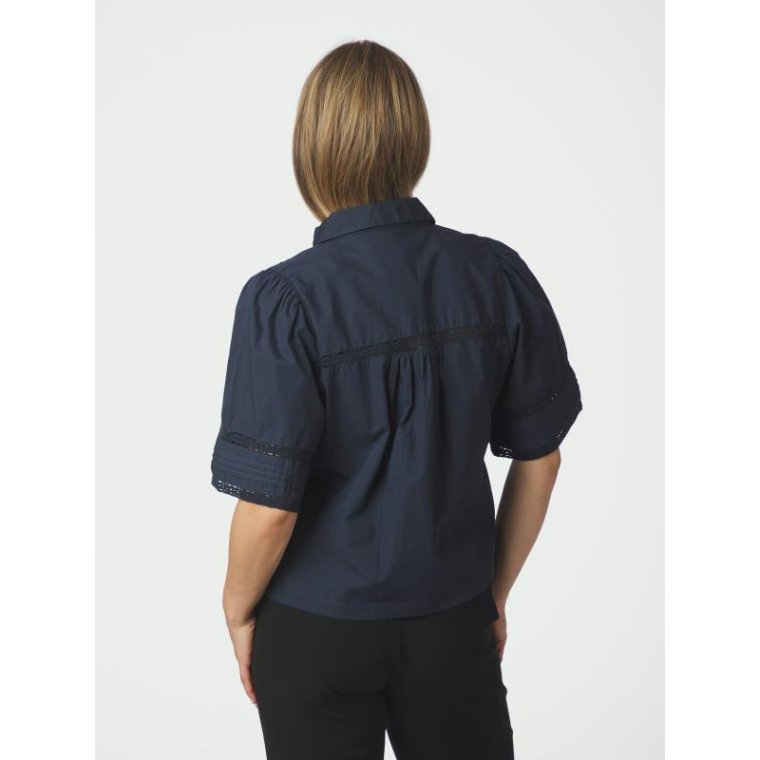 Neo Noir - Lotte C Poplin Shirt - Navy