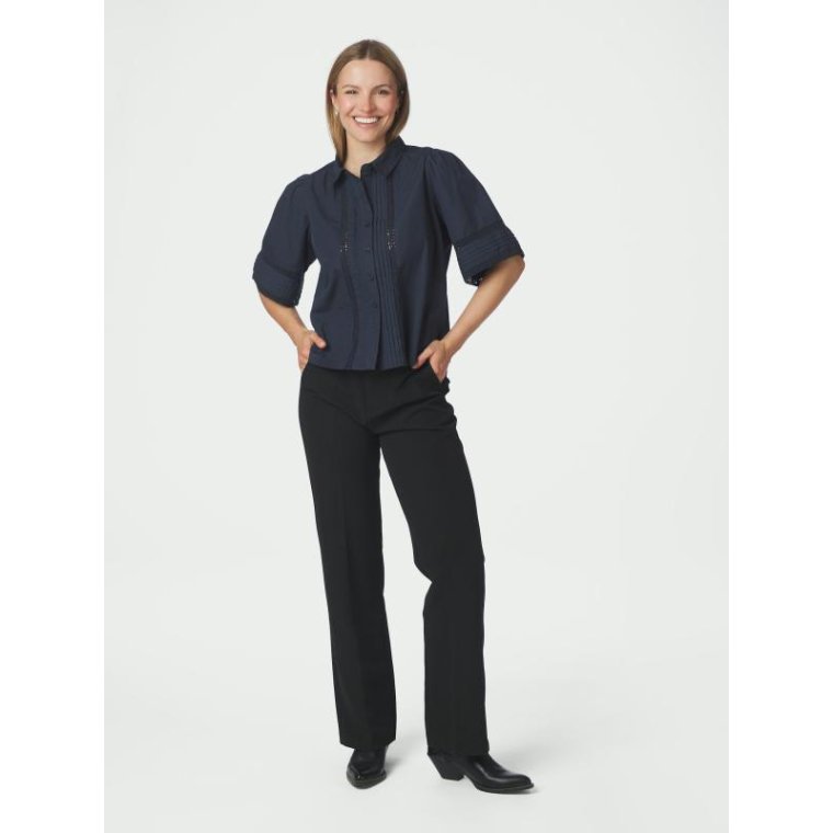 Neo Noir - Lotte C Poplin Shirt - Navy