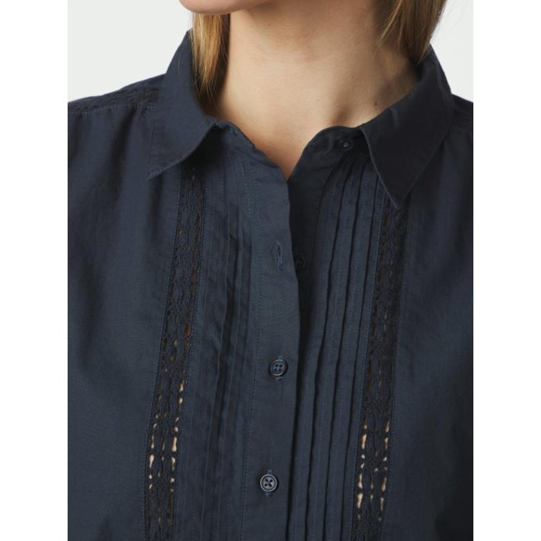 Neo Noir - Lotte C Poplin Shirt - Navy