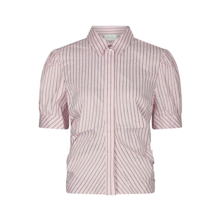 Neo Noir - Frannie Structure Stripe Shirt - Light pink