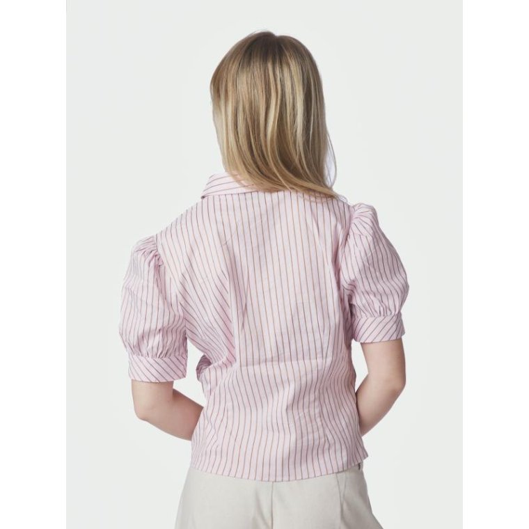 Neo Noir - Frannie Structure Stripe Shirt - Light pink