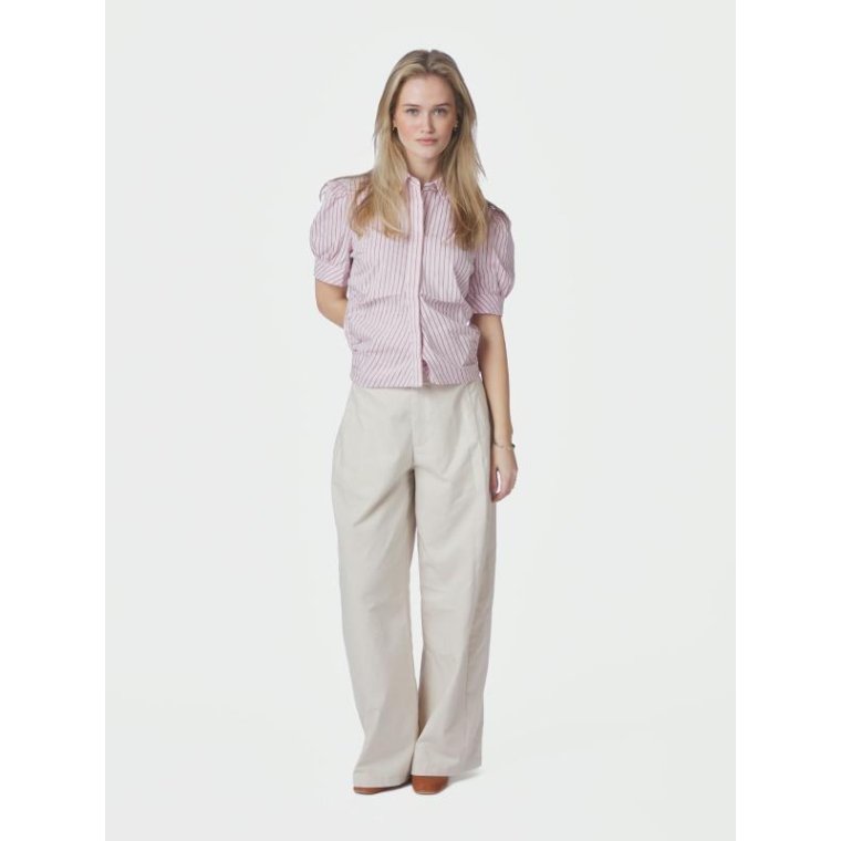 Neo Noir - Frannie Structure Stripe Shirt - Light pink