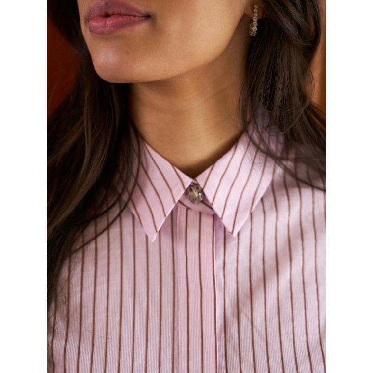 Neo Noir - Frannie Structure Stripe Shirt - Light pink