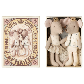MAILEG - Royale tvillinger, Lillesster og lillebror i tndstikske	