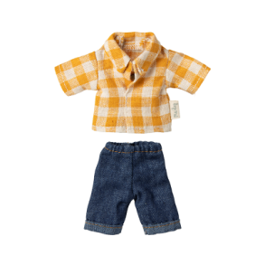 MAILEG - Ternet gul skjorte og bukser, Far mus