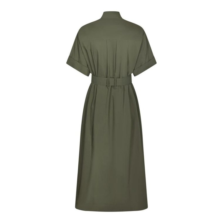 Neo Noir - Cina Poplin Dress - Army