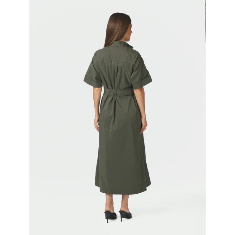 Neo Noir - Cina Poplin Dress - Army
