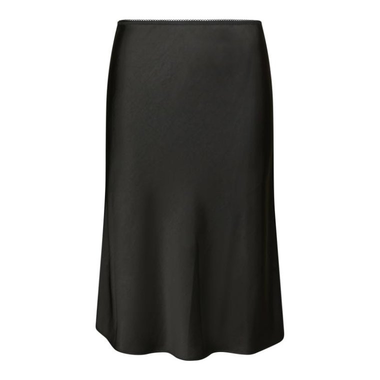 Neo Noir - Mindie Heavy sateen Skirt - Black