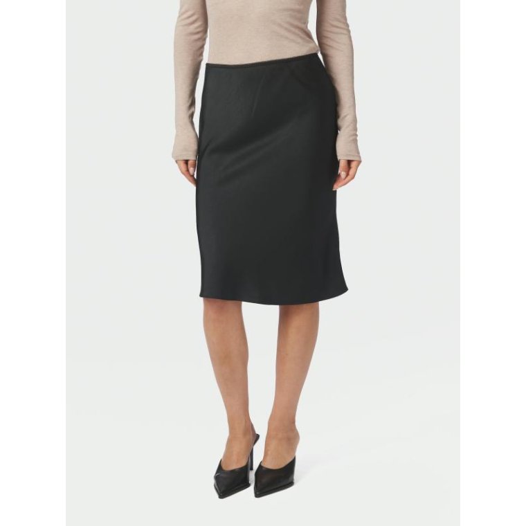 Neo Noir - Mindie Heavy sateen Skirt - Black