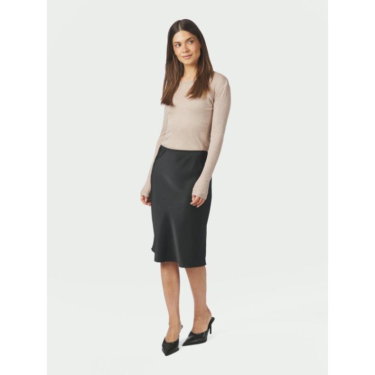 Neo Noir - Mindie Heavy sateen Skirt - Black