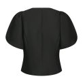 Neo Noir - Anela Mandarin Dull Satin Blouse - Black