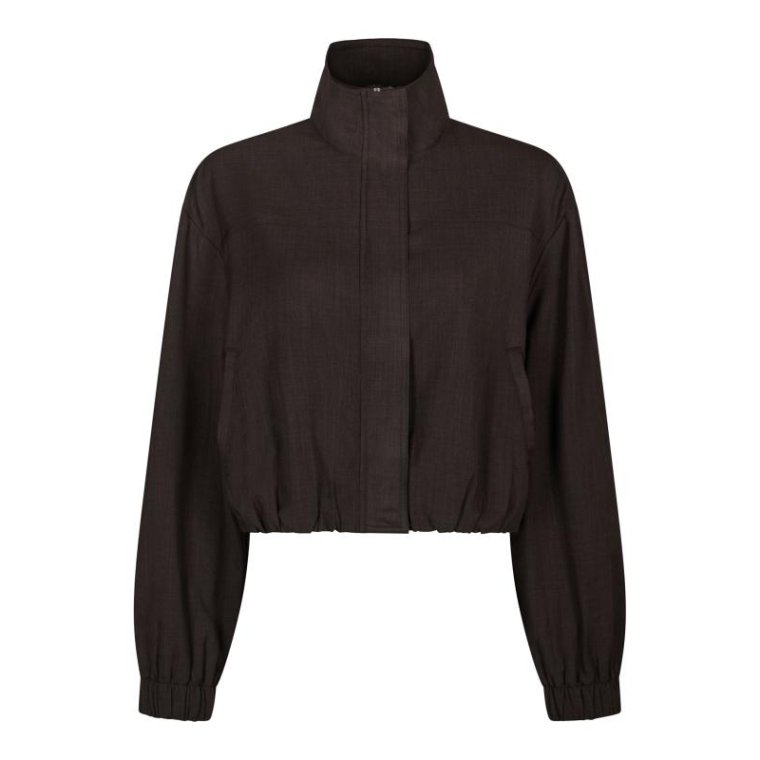 Neo Noir - Felicity Zip Jakke - Dark brown