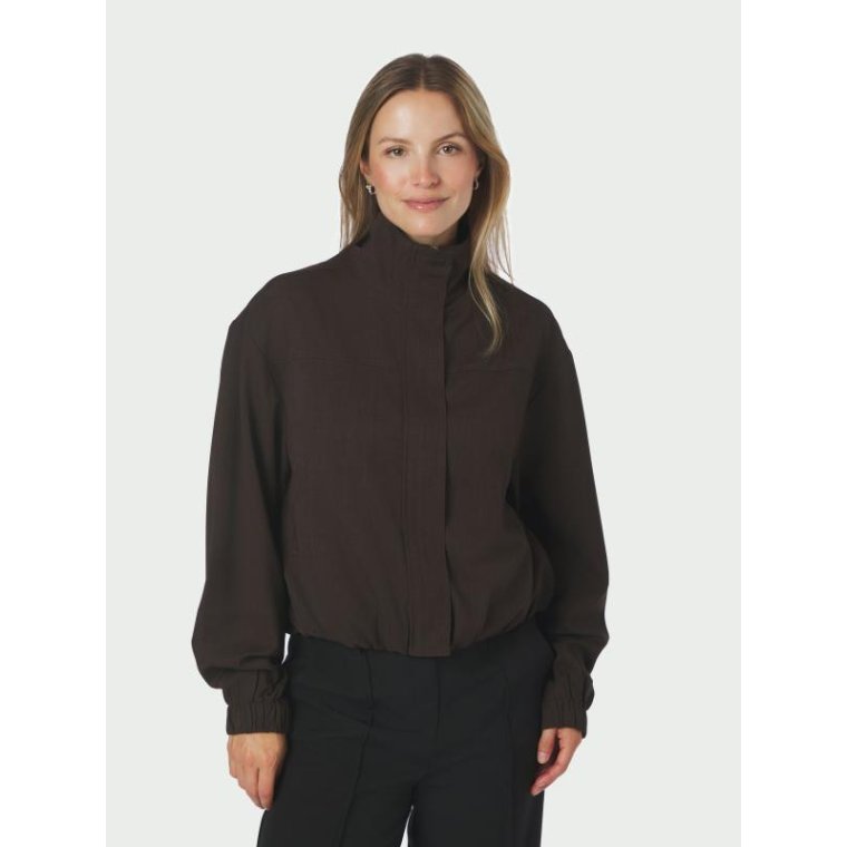 Neo Noir - Felicity Zip Jakke - Dark brown