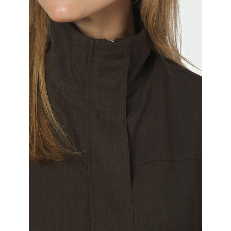 Neo Noir - Felicity Zip Jakke - Dark brown