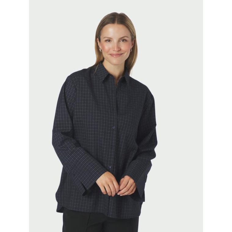 Neo Noir - Dita Check Shirt - DARK BLUE