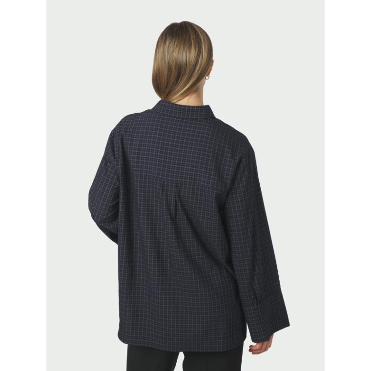 Neo Noir - Dita Check Shirt - DARK BLUE