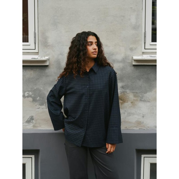 Neo Noir - Dita Check Shirt - DARK BLUE