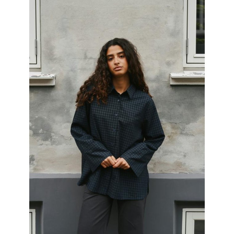 Neo Noir - Dita Check Shirt - DARK BLUE