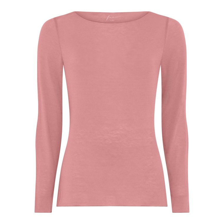 FRAU - Lima cashmere boatneck top - Ash Rose