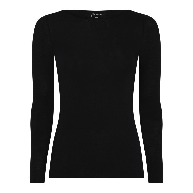 FRAU - Lima cashmere boatneck top - Black
