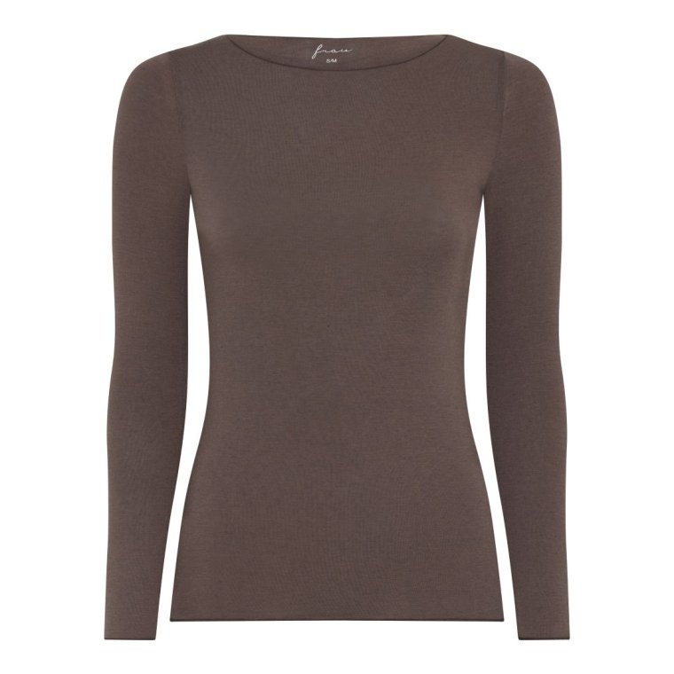 FRAU - Lima cashmere boatneck top - Coffee Quartz