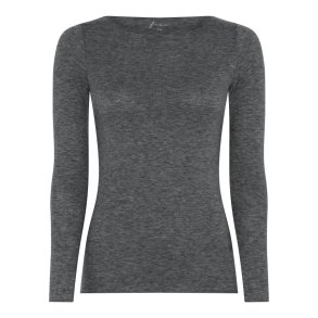 FRAU - Lima cashmere boatneck top - Dark Grey Melange