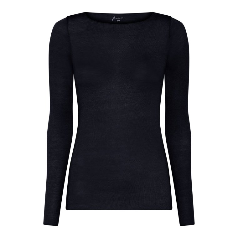 FRAU - Lima cashmere ls boatneck top - Dark Navy