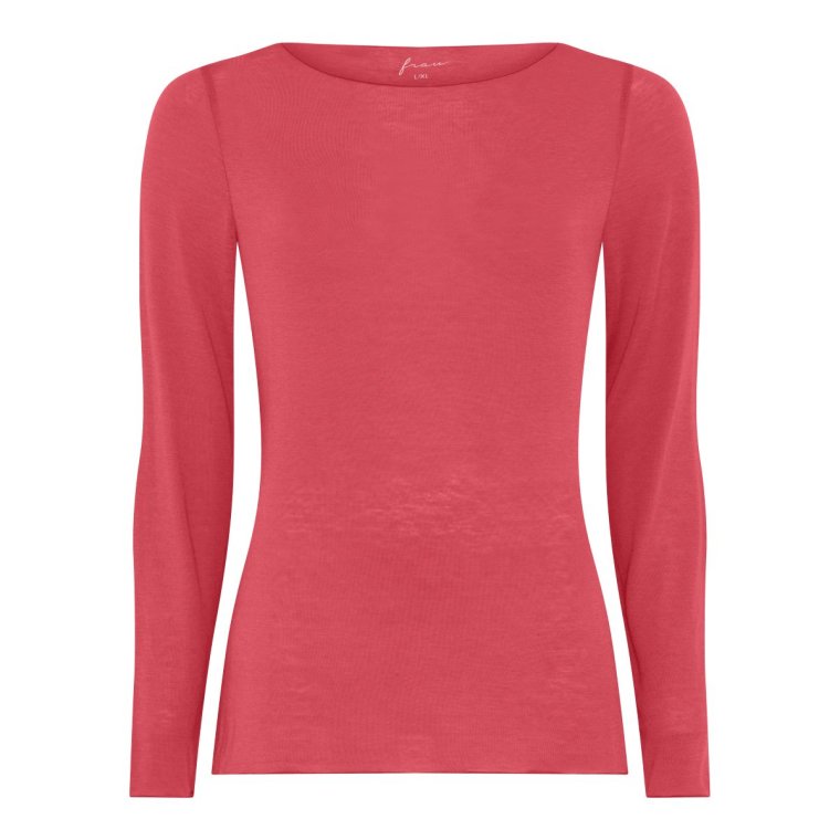 FRAU - Lima cashmere boatneck top - Garnet Rose
