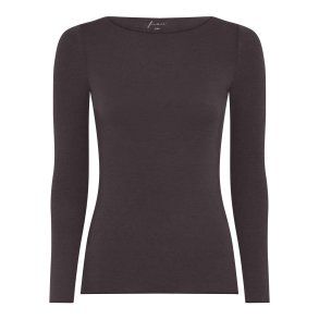 FRAU - Lima cashmere ls boatneck top - Chocolate Torte