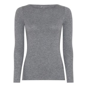 FRAU - Lima cashmere boatneck top - Medium grey melange