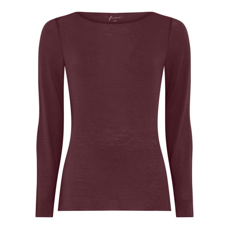 FRAU - Lima cashmere boatneck top - Red Mahogany