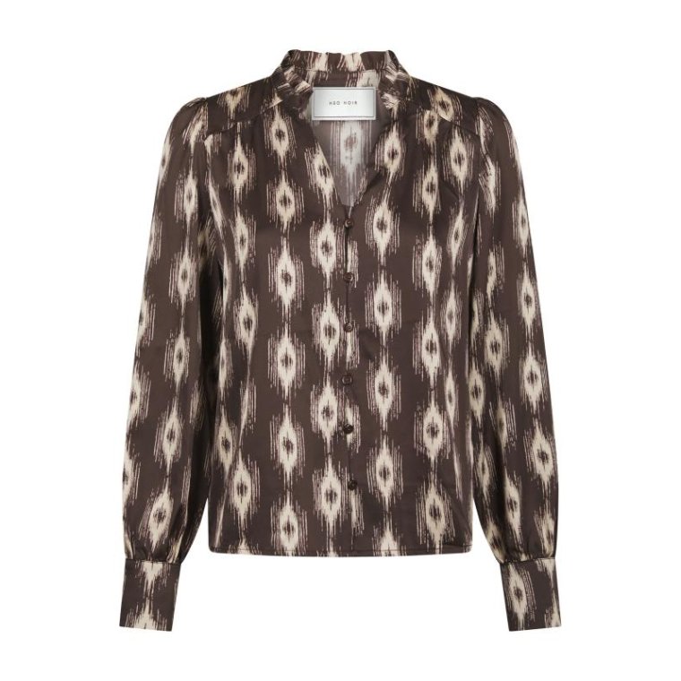 Neo Noir - Massima Ikat Blouse - Dark brown