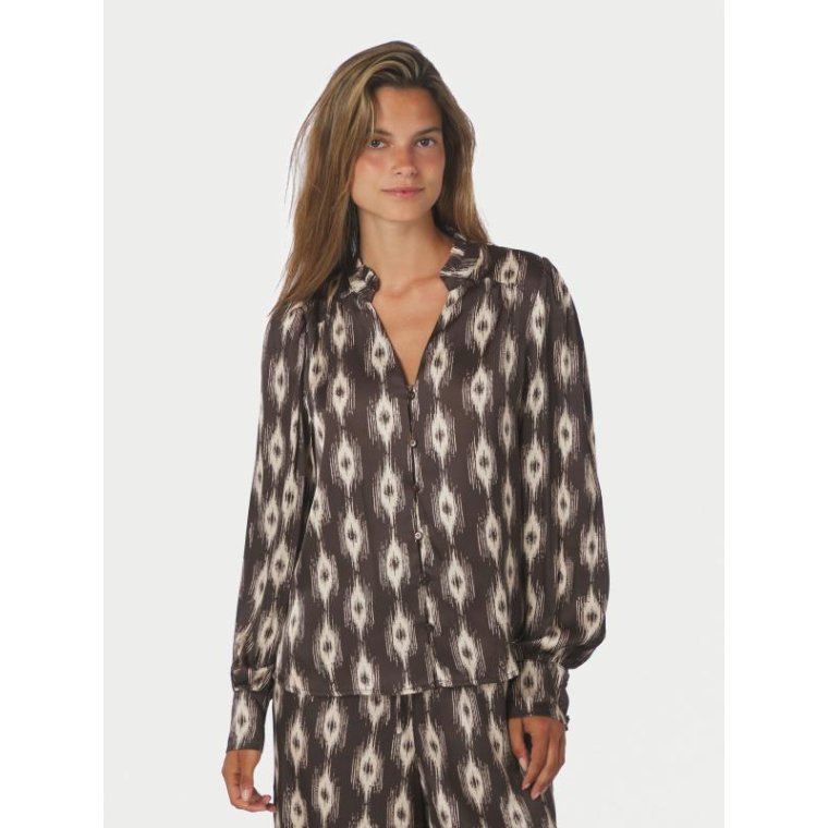 Neo Noir - Massima Ikat Blouse - Dark brown