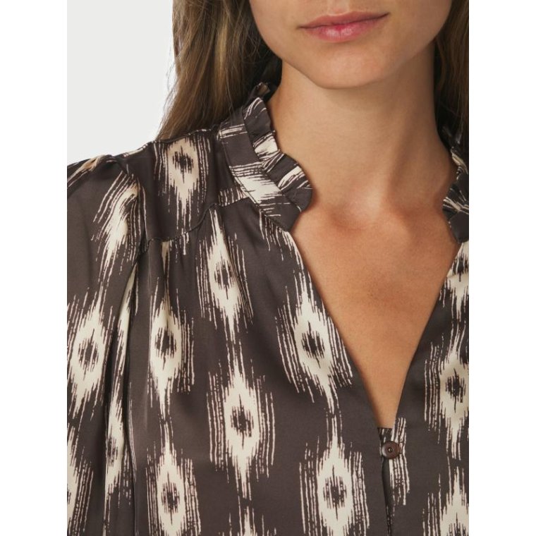 Neo Noir - Massima Ikat Blouse - Dark brown