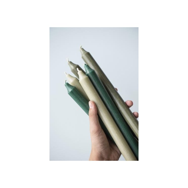 Ib Laursen - Kronelys skovgrn rustik lang - 4 stk.