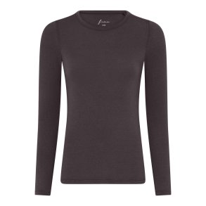 Frau - Lucca cashmere ls o-neck top - Chocolate Torte