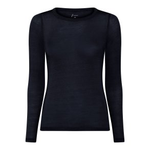 Frau - Lucca cashmere ls o-neck top - Dark Navy