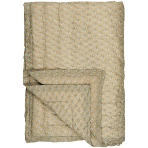 Ib Laursen - Quilt Aida stvgrn m/hvide blomster