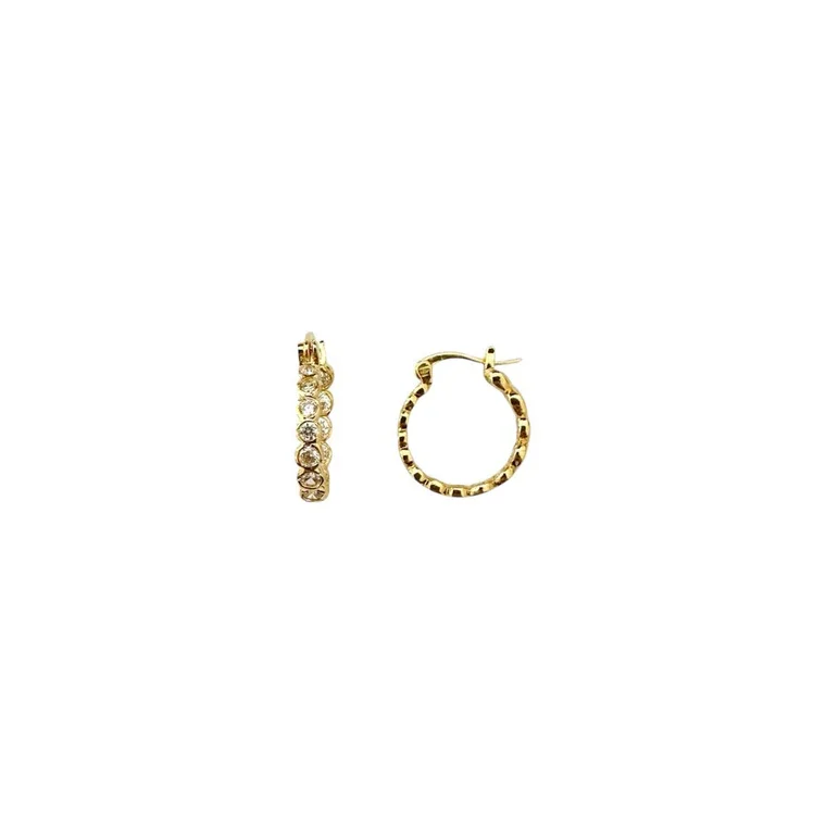 PICO - Elva Crystal Hoops - forgyldt