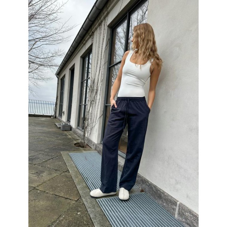 Neo Noir - SONAR LINEN PANTS - Navy