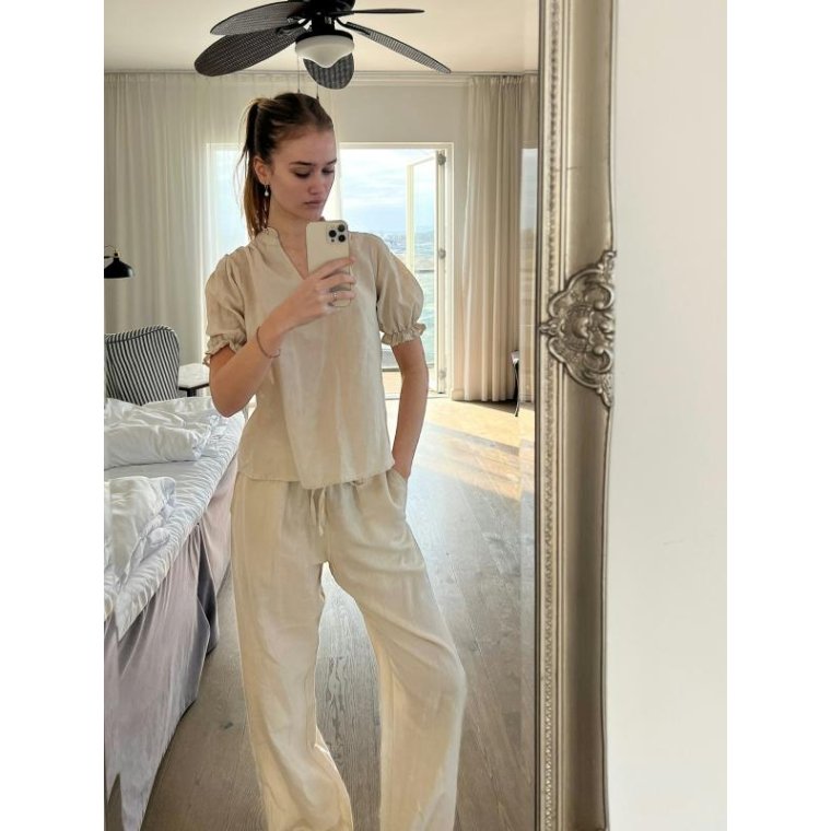 Neo Noir - SONAR LINEN PANTS - Sand