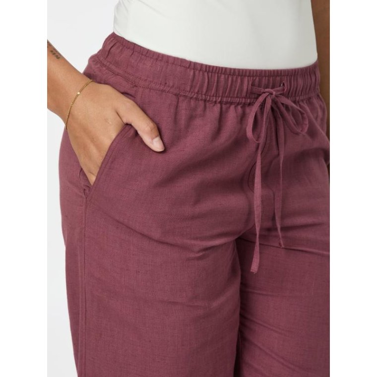Neo Noir - SONAR LINEN PANTS - Dark Rose