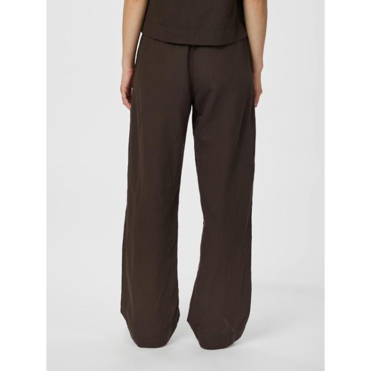 Neo Noir - SONAR LINEN PANTS - Dark brown