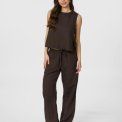 Neo Noir - SONAR LINEN PANTS - Dark brown