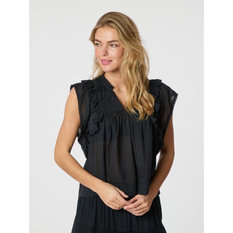 Neo Noir - JAYLA S VOILE TOP - Navy