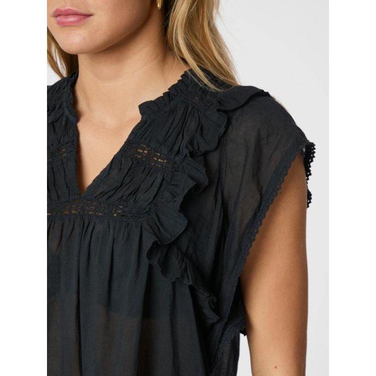 Neo Noir - JAYLA S VOILE TOP - Navy
