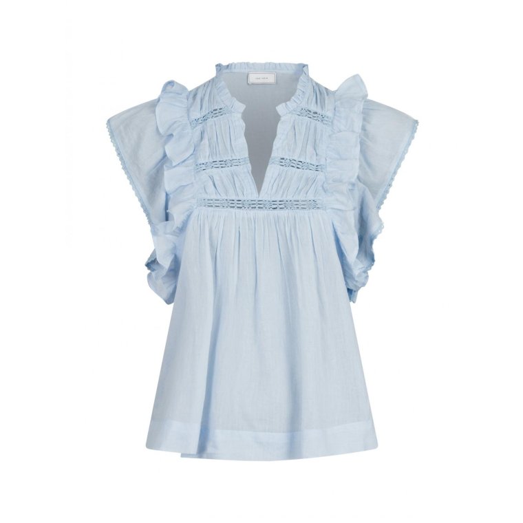 Neo Noir - JAYLA S VOILE TOP - Light Blue