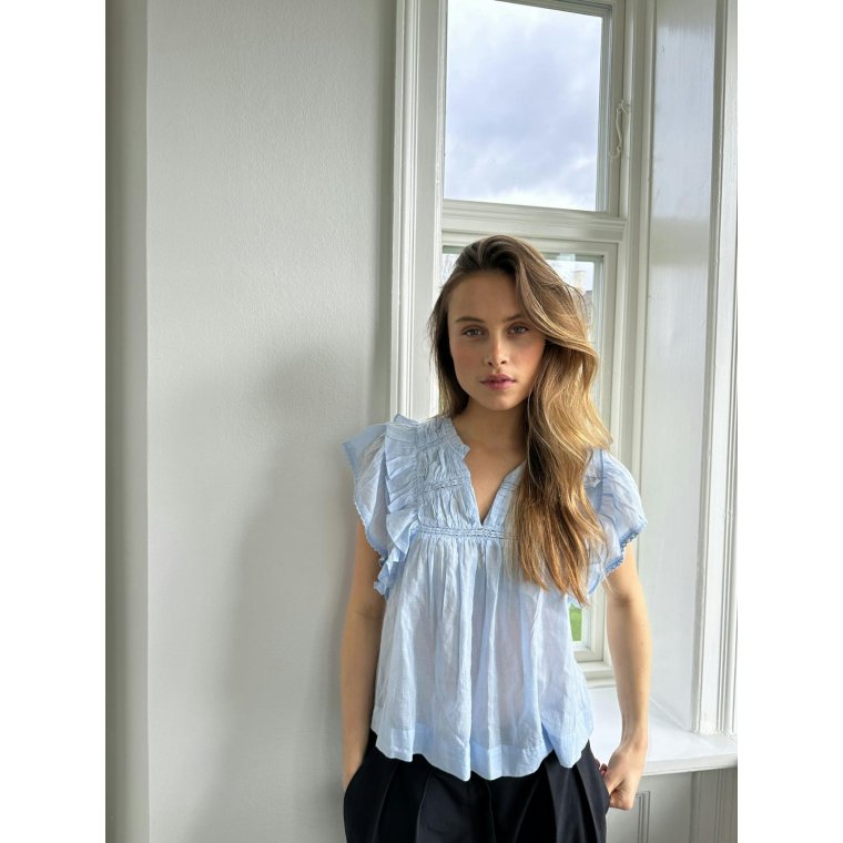 Neo Noir - JAYLA S VOILE TOP - Light Blue