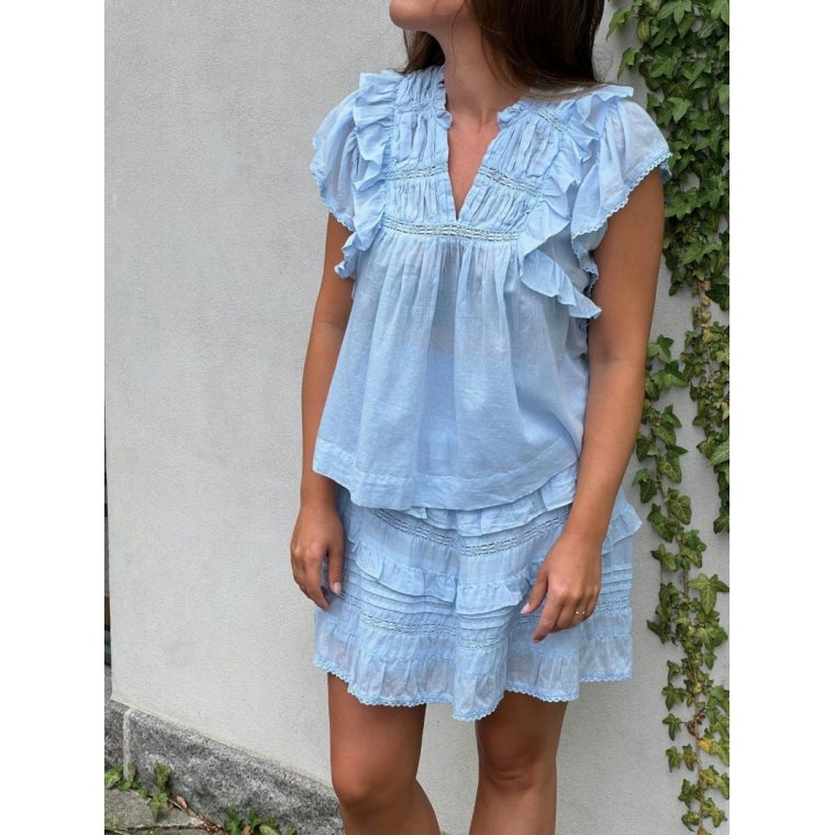 Neo Noir - JAYLA S VOILE TOP - Light Blue